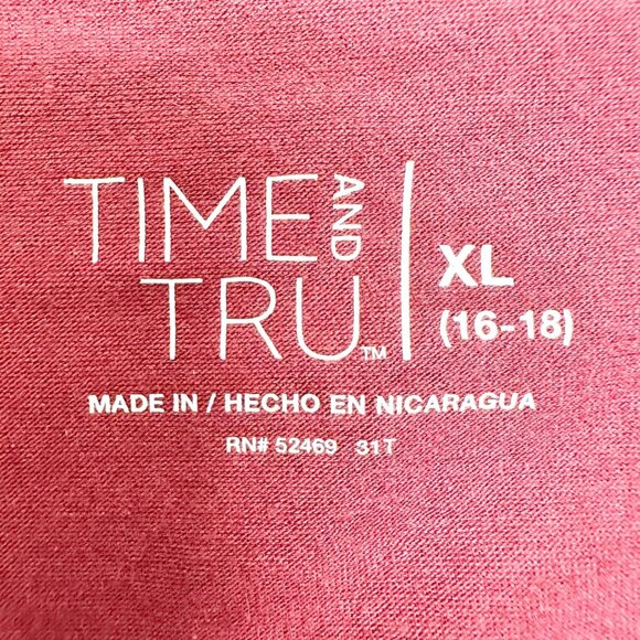 Time and Tru Cami Tank Top Womens XL 16-18 Red Adj Strap Soft Lightweight Top - Picture 5 of 11